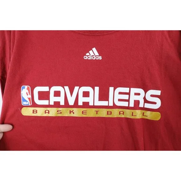 Vtg Adidas Mens 2XL Faded Cleveland Cavaliers Basketball Long Sleeve T-Shirt Red - Picture 4 of 9